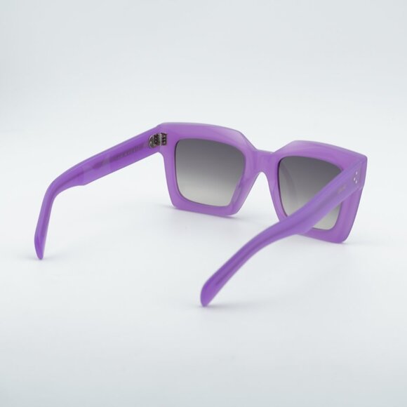 Celine CL40130I 78F Sunglasses Shiny Purple Square Frame, Brown Gradient Lenses main image 6